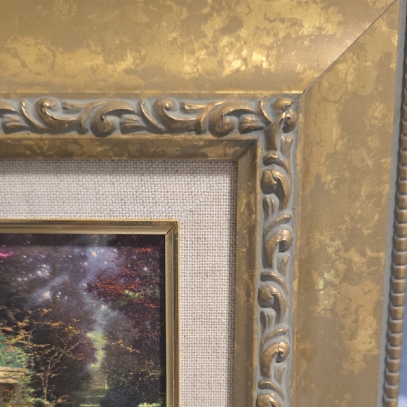 Thomas Kinkade Gold Framed The Garden Of Prayer Accent Print With Cert Of Auth - Picture 4 of 8